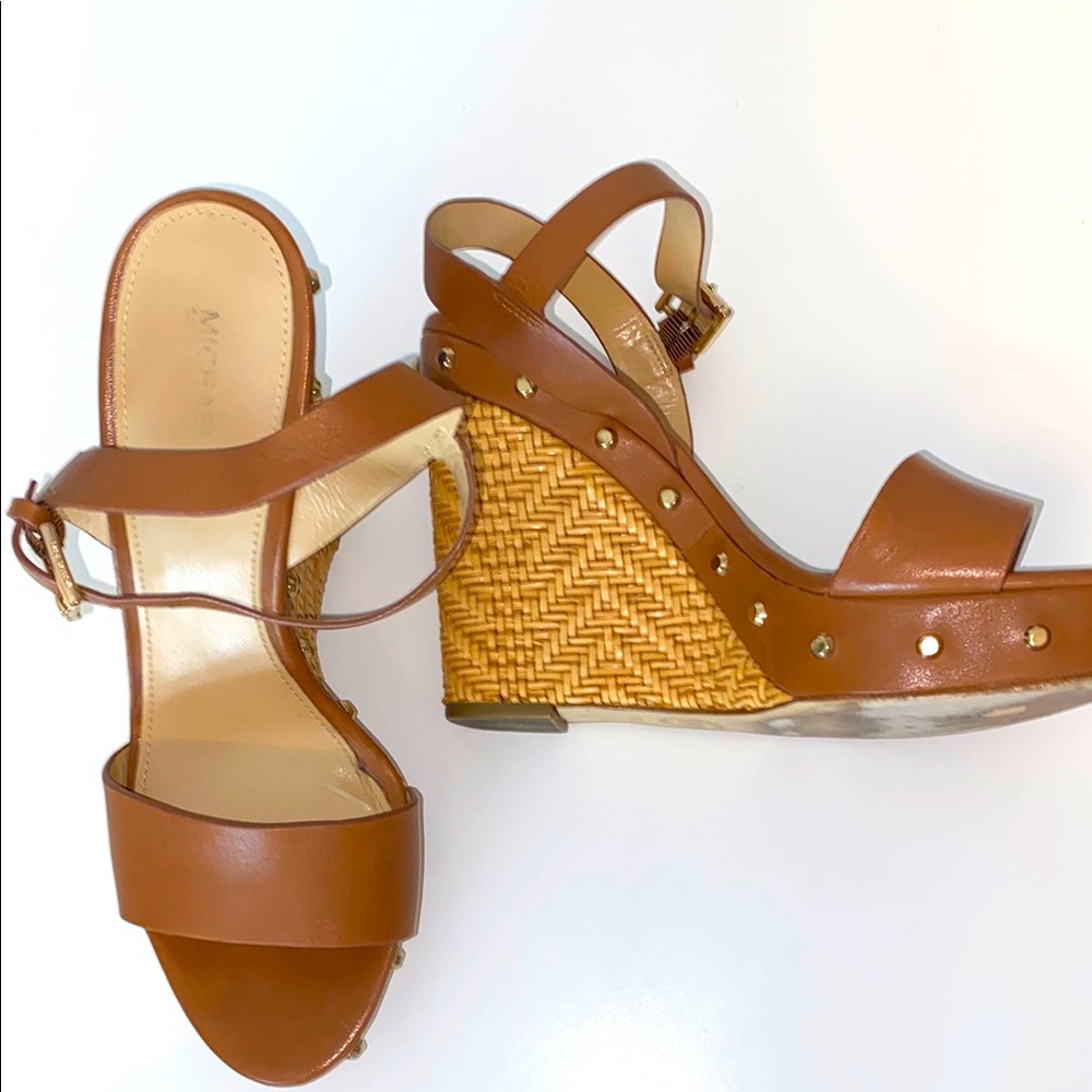 Michael Kors Brown Woven Wedges